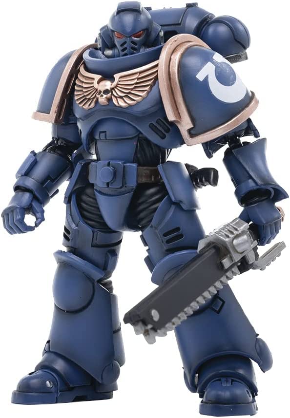 JoyToy 1/18 Warhammer 40,000 Action Figure Ultramarines Intercessor Collection Model, 5.3 Inch (JT3310-v2)