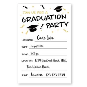 LoaHak Graduation invitations 20 cards with envelopes grad High School University Announcement congrats Invitations cards (007)