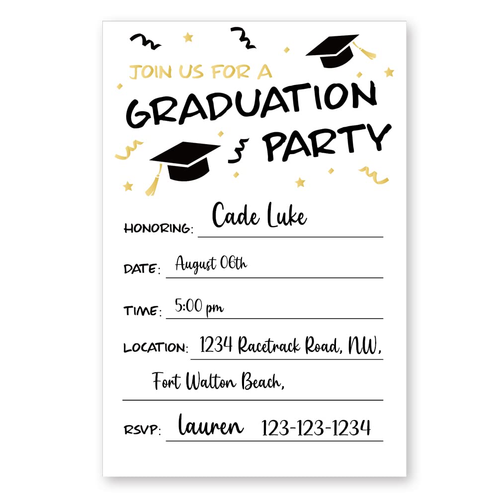 LoaHak Graduation invitations 20 cards with envelopes grad High School University Announcement congrats Invitations cards (007)