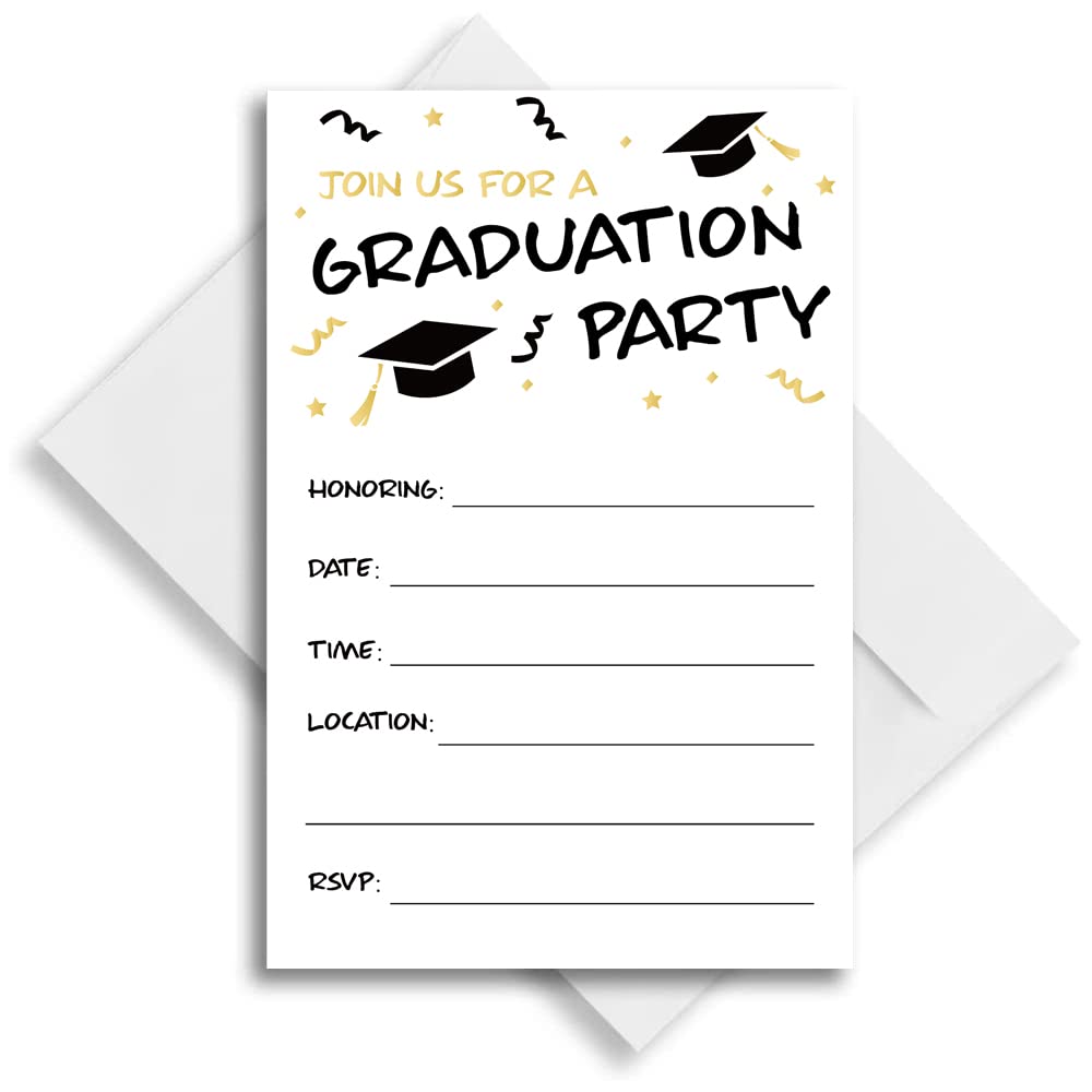 LoaHak Graduation invitations 20 cards with envelopes grad High School University Announcement congrats Invitations cards (007)