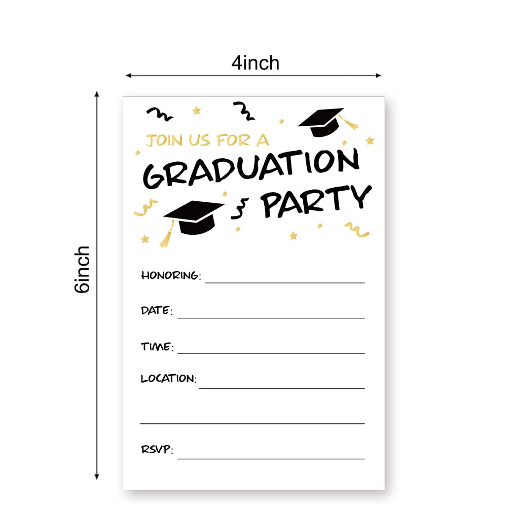 LoaHak Graduation invitations 20 cards with envelopes grad High School University Announcement congrats Invitations cards (007)