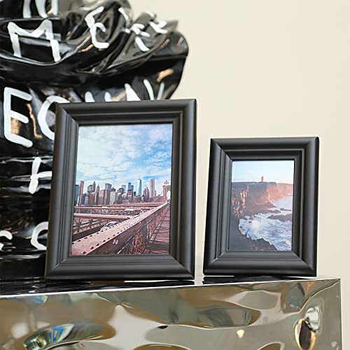 MOMLKFDAY Black 8x10 Picture Frames – Solid Wood with High Definition Glass, Perfect for Tabletop or Wall Hanging – Ideal for Dad, Grandpa, Father's Gifts