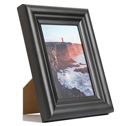 MOMLKFDAY Black 8x10 Picture Frames – Solid Wood with High Definition Glass, Perfect for Tabletop or Wall Hanging – Ideal for Dad, Grandpa, Father's Gifts