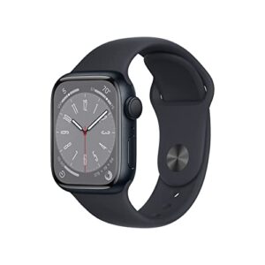 apple watch series 8 (gps, 41mm) - midnight aluminum case with midnight sport band (renewed premium)