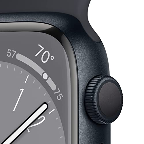 Apple Watch Series 8 (GPS, 41MM) - Midnight Aluminum Case with Midnight Sport Band (Renewed Premium)