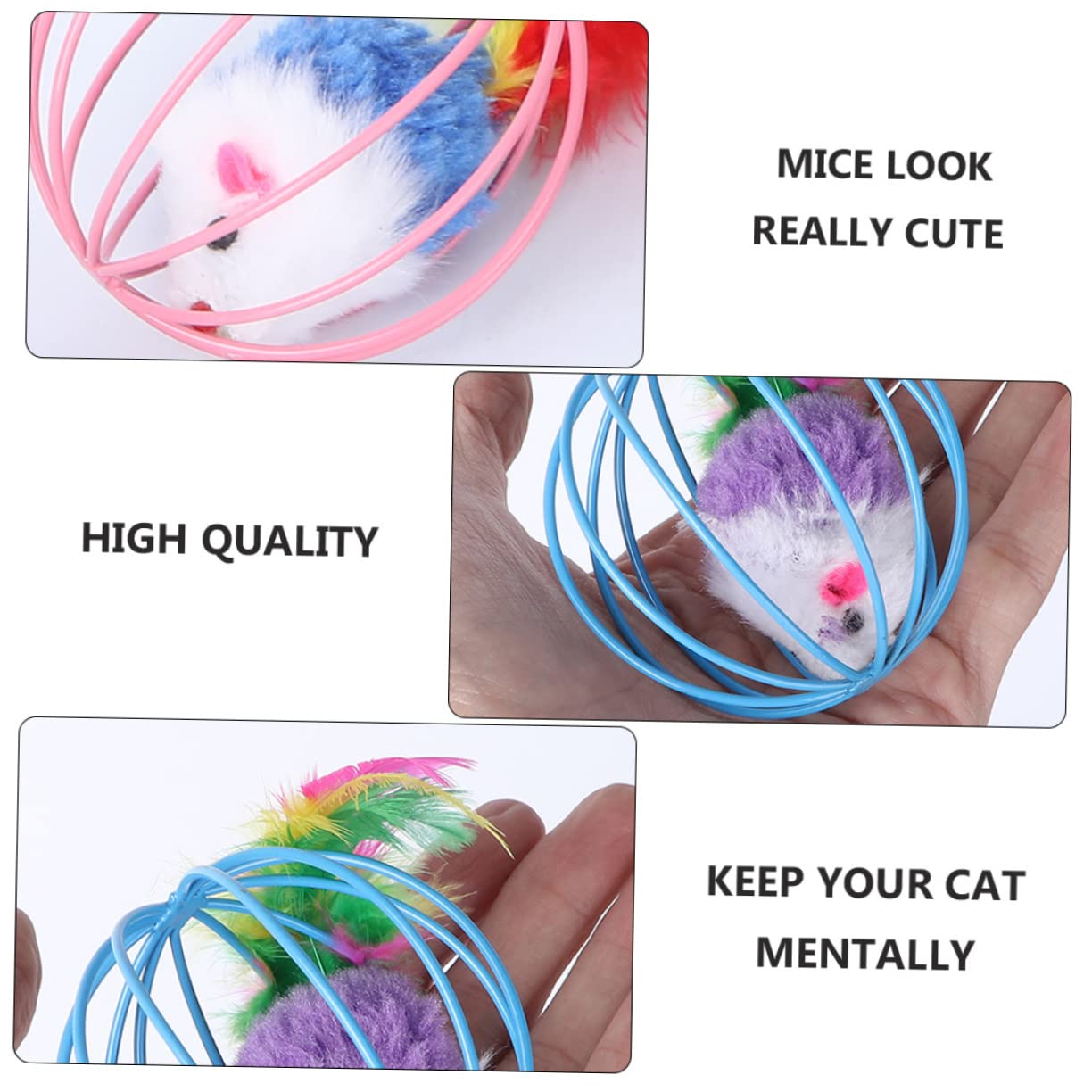 Hohopeti Soft Toys 4pcs Cat Toy Wand Cat Toy Indoor Cat Toys Plush Cat Toys Cat Rat Toy Cats Toys Mice Rattle Cat Toys Plush Rat Toy Cats Teaser Toy Kitten Funny Playing Toy Fake Chew Cat Mice Toys