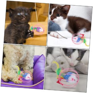 Hohopeti Soft Toys 4pcs Cat Toy Wand Cat Toy Indoor Cat Toys Plush Cat Toys Cat Rat Toy Cats Toys Mice Rattle Cat Toys Plush Rat Toy Cats Teaser Toy Kitten Funny Playing Toy Fake Chew Cat Mice Toys