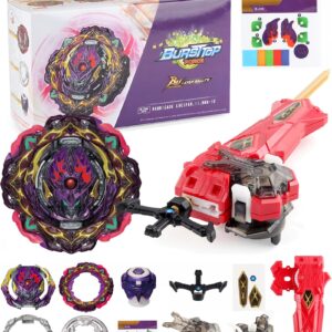 Desamvap Bey Battling Tops Burst B-206 Barricade Lucifer Illegal Bearing Mobius-10 with Sword Launcher Battle Game Set Right Spin DB Dynamite Layer System, Toys Gifts for Kids Children Boys