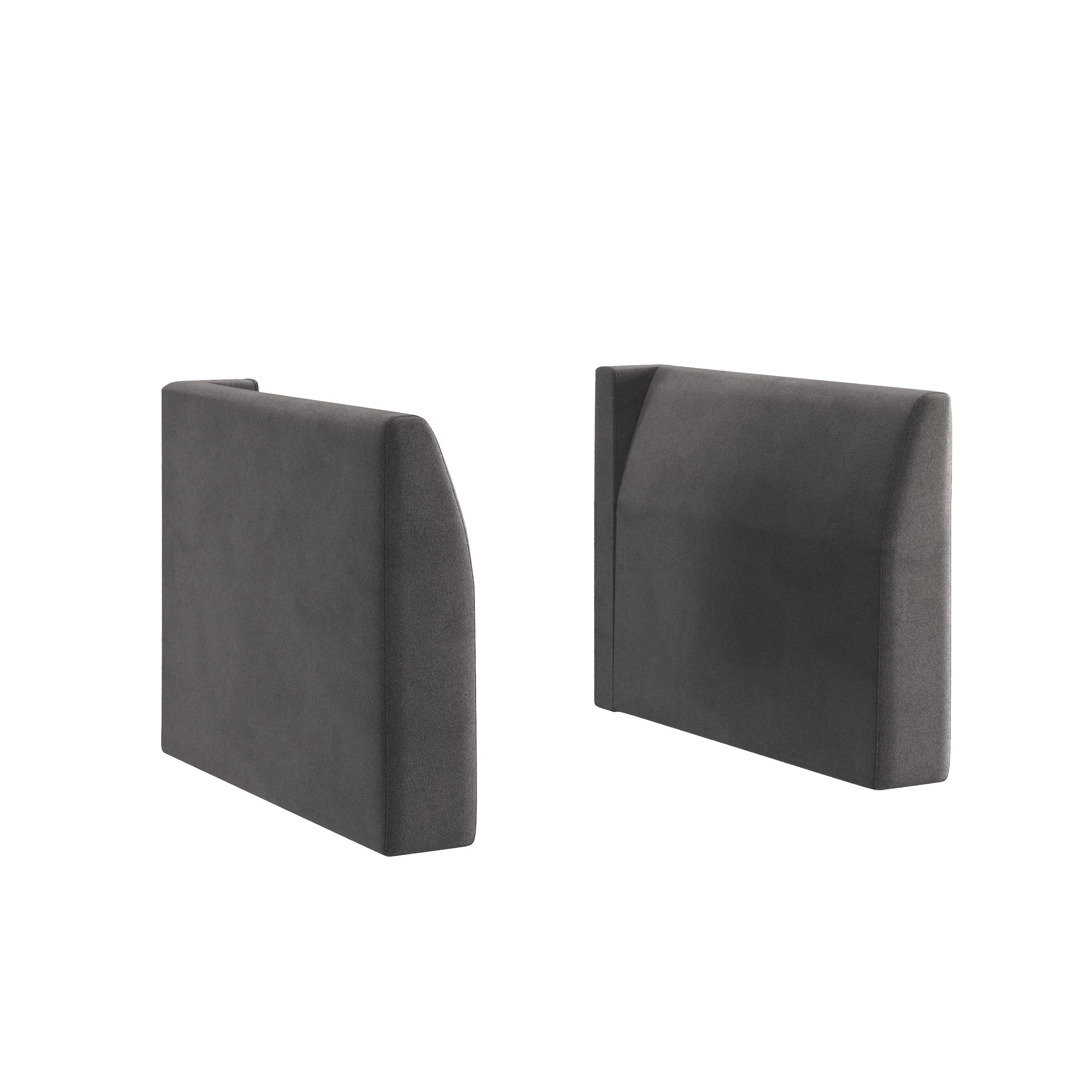 HONBAY Armrest Module for Modular Sectional Sofa, Pair of Sofa Armrest for Sectional Modular Couch, Velvet Grey