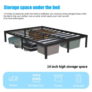 MOLATIN 14 Inch Metal Bed Frame,Heavy Duty Metal Platform Bed Frame, Easy Assembly,Sturdy Steel Frame, No Box Spring Needed,Full,Black