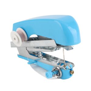 handheld sewing machine stainless steel portable sewing machine for quick stitching practical blue mini sewing machine for household travelling