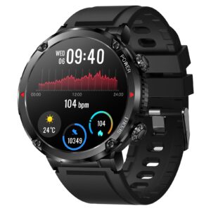 Saintland Smart Watches for Men Answer/Make Call, 1,6" AMOLED HD Touch Screen Fitness Tracker Watch with Sleep Monitor Step Counter, Waterproof Smartwatch for iOS Android