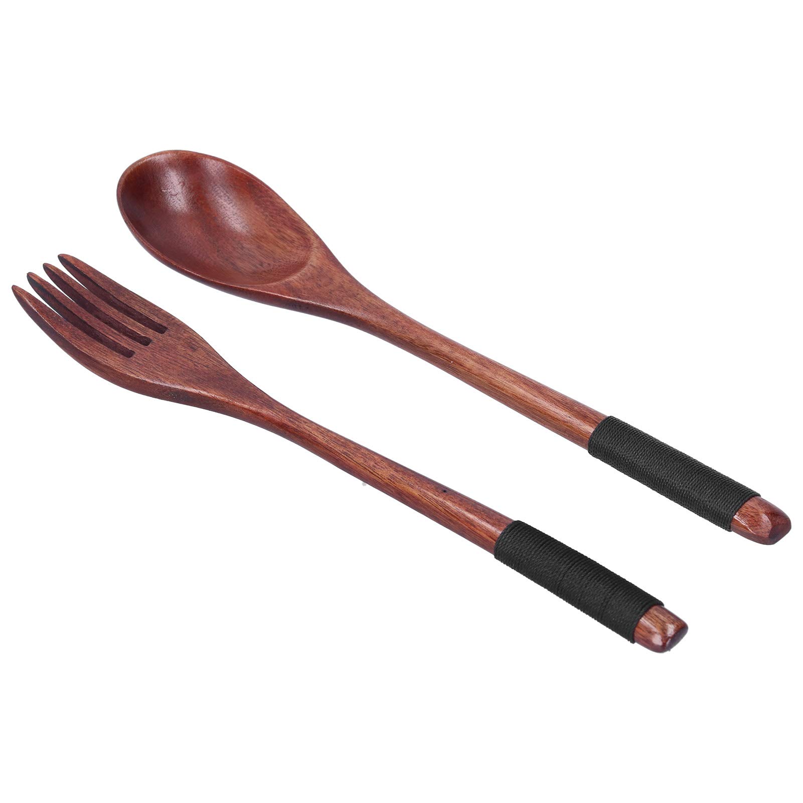 Reusable Wooden Travel Cutlery Set Japanese Style Lunch Utensil Set, Wooden Spoon Fork Soup Teaspoon Kitchen Cooking Utensil Tools