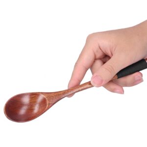 Reusable Wooden Travel Cutlery Set Japanese Style Lunch Utensil Set, Wooden Spoon Fork Soup Teaspoon Kitchen Cooking Utensil Tools