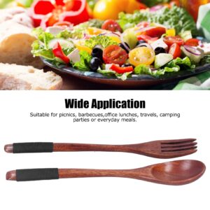 Reusable Wooden Travel Cutlery Set Japanese Style Lunch Utensil Set, Wooden Spoon Fork Soup Teaspoon Kitchen Cooking Utensil Tools