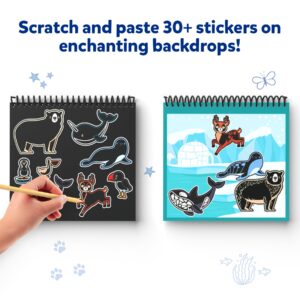 Skillmatics Magical Scratch Art Book for Kids - Animals, Craft Kits & Supplies, DIY Activity & Stickers, Gifts for Toddlers, Girls & Boys Ages 3, 4, 5, 6, 7, 8, Travel Toys