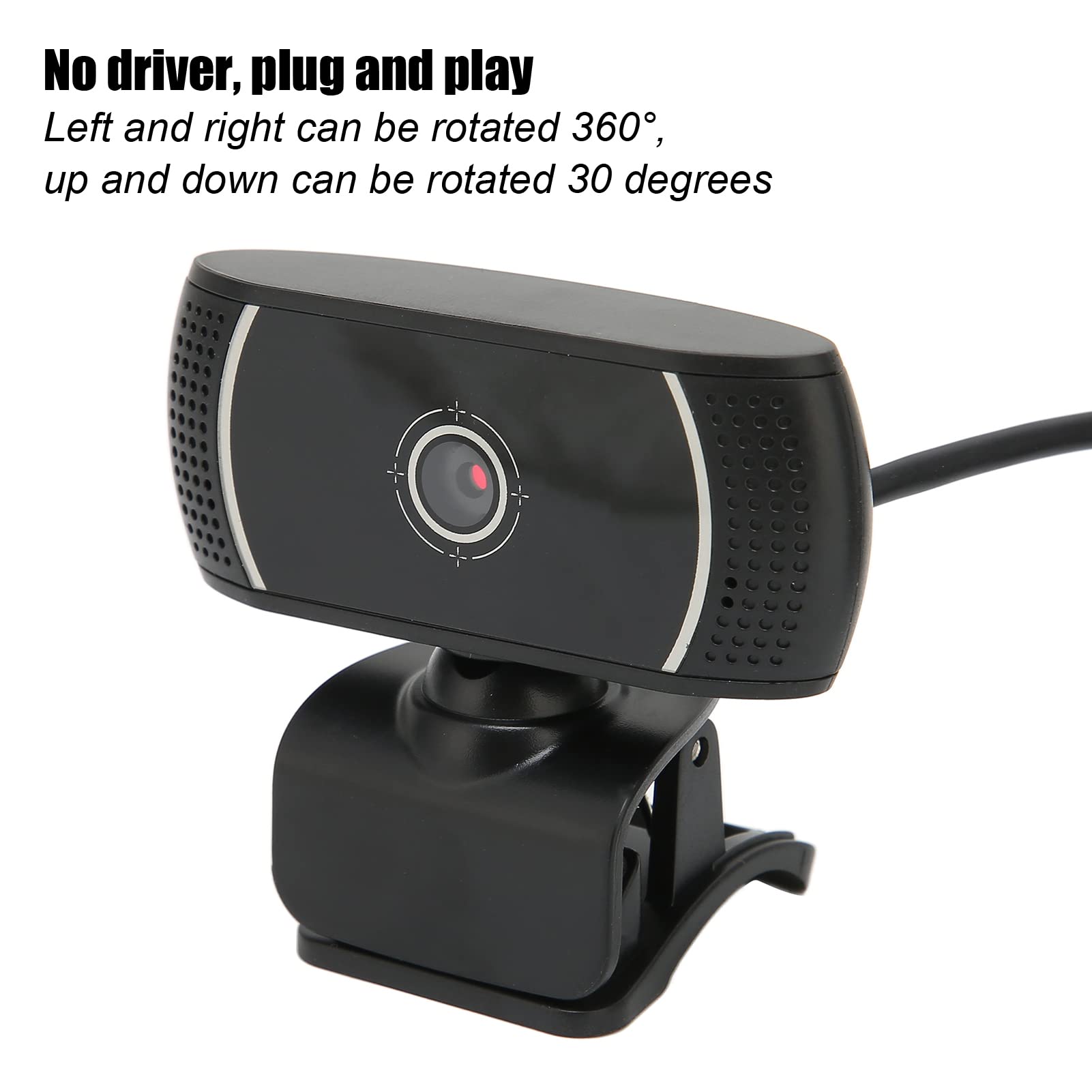 GOWENIC Webcam with Microphone,Streaming USB Computer Webcam,Plug and Play,Driver 640x480 Autofocus USB Webcam,for TV Boxes, Computers, Distance Education (C200 Black Inner Mark