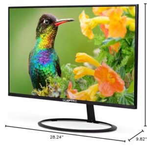 Sceptre 32-inch IPS QHD Monitor 2560 x 1440 119% sRGB Edge-less up to 75Hz DisplayPort HDMI x2, Build-in Speakers Machine Black 2023 (E325W-QPS)