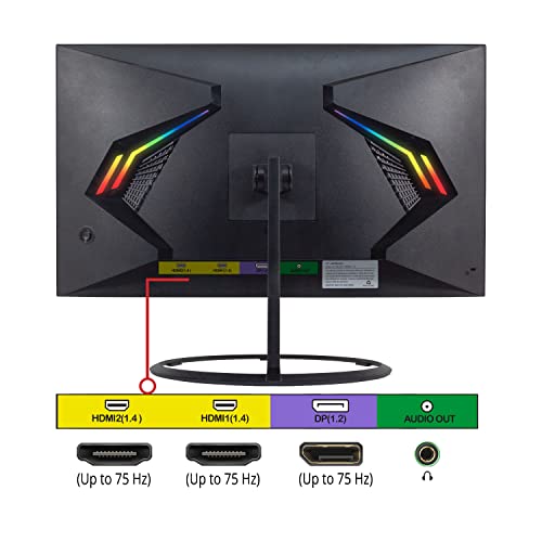 Sceptre 32-inch IPS QHD Monitor 2560 x 1440 119% sRGB Edge-less up to 75Hz DisplayPort HDMI x2, Build-in Speakers Machine Black 2023 (E325W-QPS)