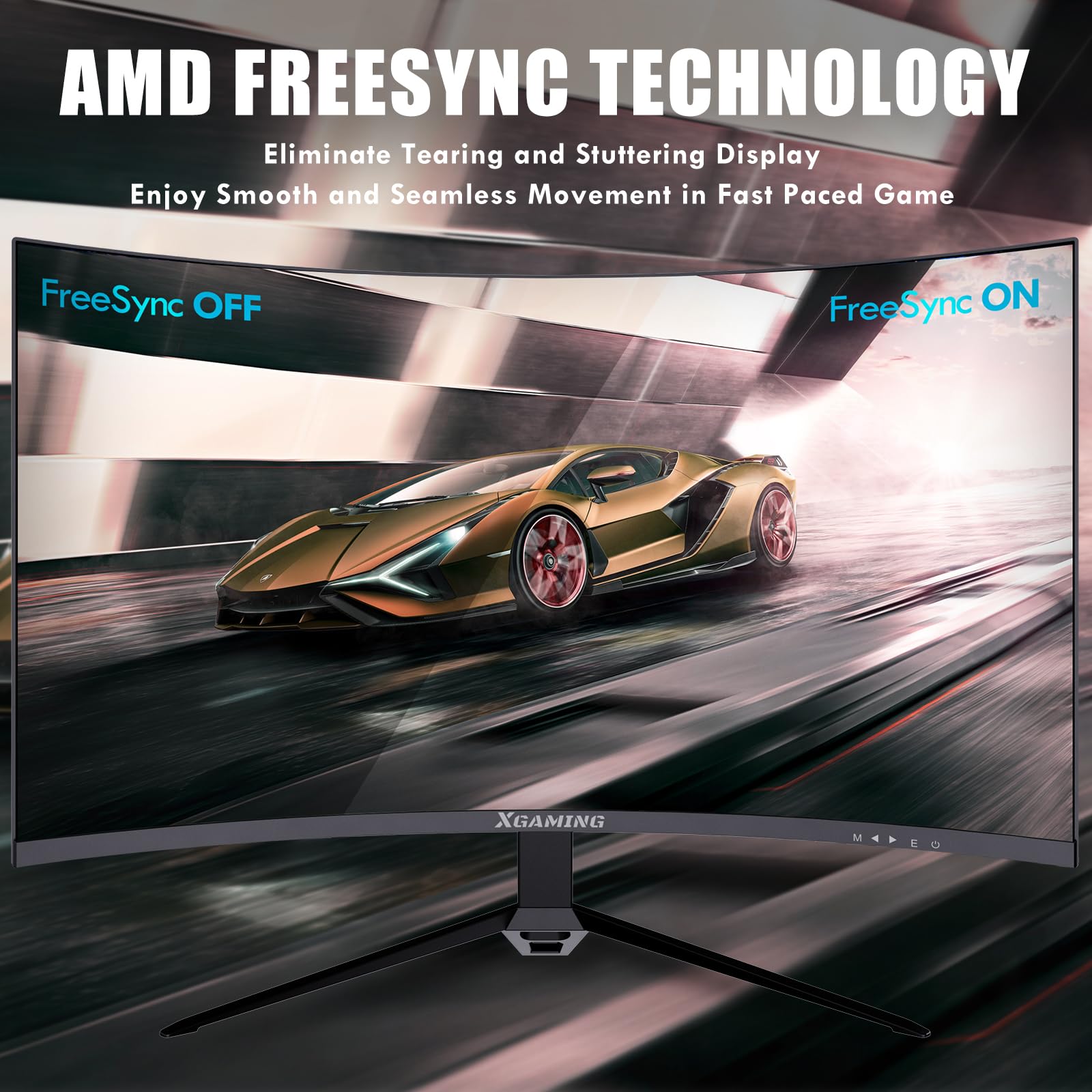 27 Inch Curved Gaming Monitor, QHD 2560 x 1440 Computer Monitor 144Hz/165Hz, 16:9 Wide HDR Display, FreeSync, 1ms Response, PC Monitor Built-in Speaker, 2* HDMI & DisplayPort, Tilt Adjustable