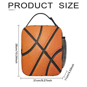 SEIMIYDF Reusable Basketball Lunch Bag for Men/Women, Insulated Portable Lunch Box Leakproof Cooler Tote Bag for Office Work Picnic Beach