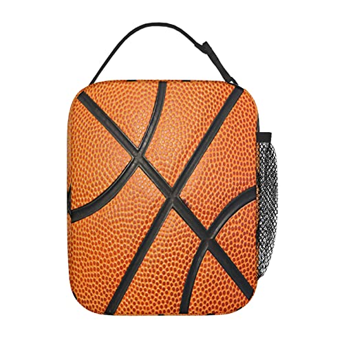 SEIMIYDF Reusable Basketball Lunch Bag for Men/Women, Insulated Portable Lunch Box Leakproof Cooler Tote Bag for Office Work Picnic Beach