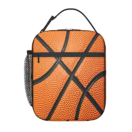 SEIMIYDF Reusable Basketball Lunch Bag for Men/Women, Insulated Portable Lunch Box Leakproof Cooler Tote Bag for Office Work Picnic Beach