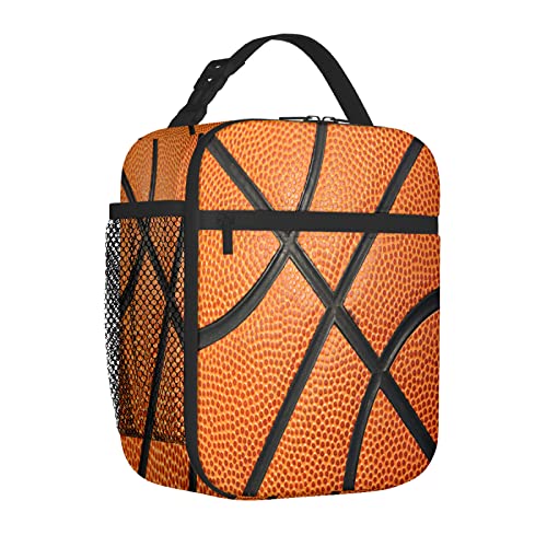 SEIMIYDF Reusable Basketball Lunch Bag for Men/Women, Insulated Portable Lunch Box Leakproof Cooler Tote Bag for Office Work Picnic Beach