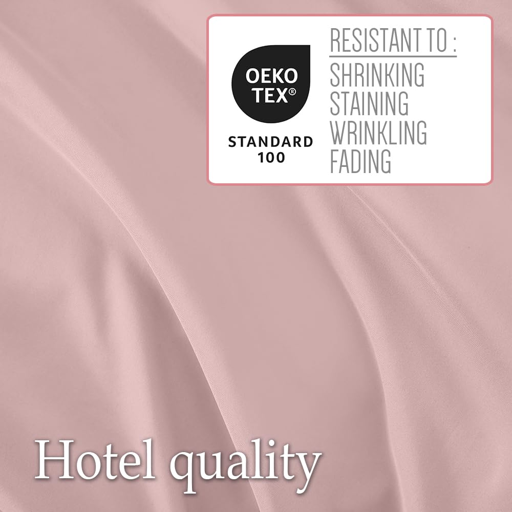 lalaLOOM Twin Bed Sheet Set, Soft Microfiber Hotel Luxury Bedding, Extra Deep Pocket, 3 Piece Sheets and Pillowcase Sets, Breathable Wrinkle, Fade Resistant Easy Care Machine Washable Linen Light Pink