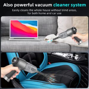 Car Vacuum Portable, Handheld Vacuum Cordless - 19000PA Mini Vacuum Cleaner High Power with Brushless Motor, 3 in 1 Hand Vacuum Cordless Rechargeable for Car, Home, Keyboard, Pet Hair Cleaning