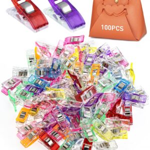 100pcs Multi-Purpose Fabric Sewing Clip，Mini Color Fabric Sewing Clips Quilting,Supply Craft Tools,Fastener Embroidery Crafts, Paper Products and Hanging Small Things,Very Durable Clip for Crafts