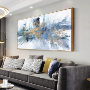 abstract wall art for living room large size framed navy blue canvas wall art abstract wall decor abstract art paintings fantasy colorful on white background modern artwork decor for bedroom bathroom