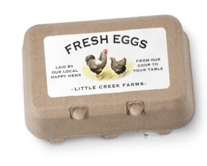custom labels for egg cartons - personalized printed stickers, matte or glossy 2" x 4", available in quantities of 10-300