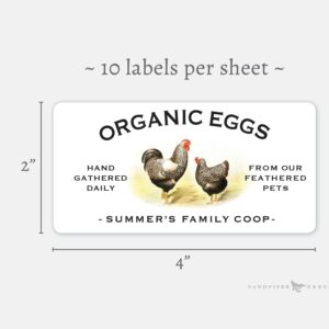 Custom Labels for egg cartons - personalized printed stickers, Matte or Glossy 2" x 4", available in quantities of 10-300