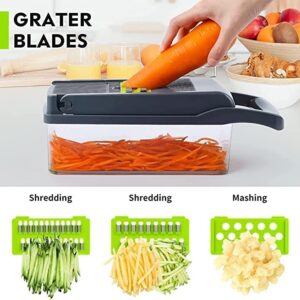 Vegetable Chopper 12 in 1 Slicer Dicer Food Chopper for Kitchen, Onion Fruits & Vegetable Cutter, Cheese Grater Shredder, Mandoline Slicer Veggie Chopper with Egg Separator & Storage Container