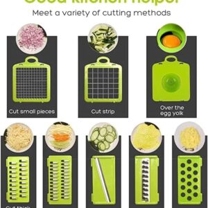 Vegetable Chopper 12 in 1 Slicer Dicer Food Chopper for Kitchen, Onion Fruits & Vegetable Cutter, Cheese Grater Shredder, Mandoline Slicer Veggie Chopper with Egg Separator & Storage Container