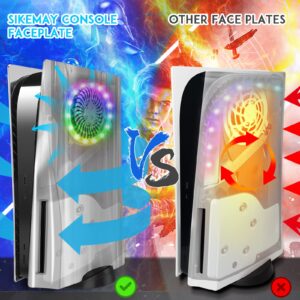 SIKEMAY PS5 Accessories PS5 Plates with RGB LED Light Strip, Console Cover Face Plates Side Shell with Cooling Vents, PS5 Lights 8 Color 400+Effects Kit, Custom Dust Skin - Plating Silver