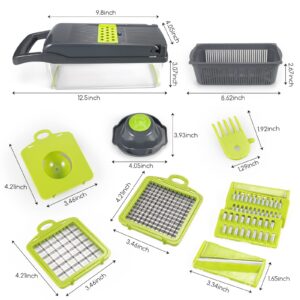 Vegetable Chopper, Upgraded Onion Chopper, 13 in 1 Kitchen Professional Mandoline Slicer Professional Mandoline Slicer with 7 Blades for Potato, Tomato, Veggie