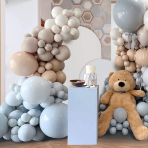 145Pcs Haze Blue Gray Nude and Sand White Double-Stuffed Balloons Garland Arch Kit for Baby Shower Birthday Ceremony Anniversary Graduation New Year Wedding Party Celebration…