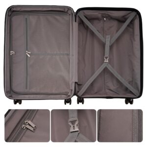 GinzaTravel Rune series expandable 3 Luggage Sets,Lightweight Hardside Suitcase With Spinner Wheels TSA Lock,PP material business fashion suitcase