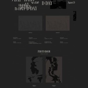 Genie Music - Agust D (SUGA) D-Day Album+Pre-Order Benefit (2 ver. SET : 1 Photocard + 2 Detachable Card Pocket Set)