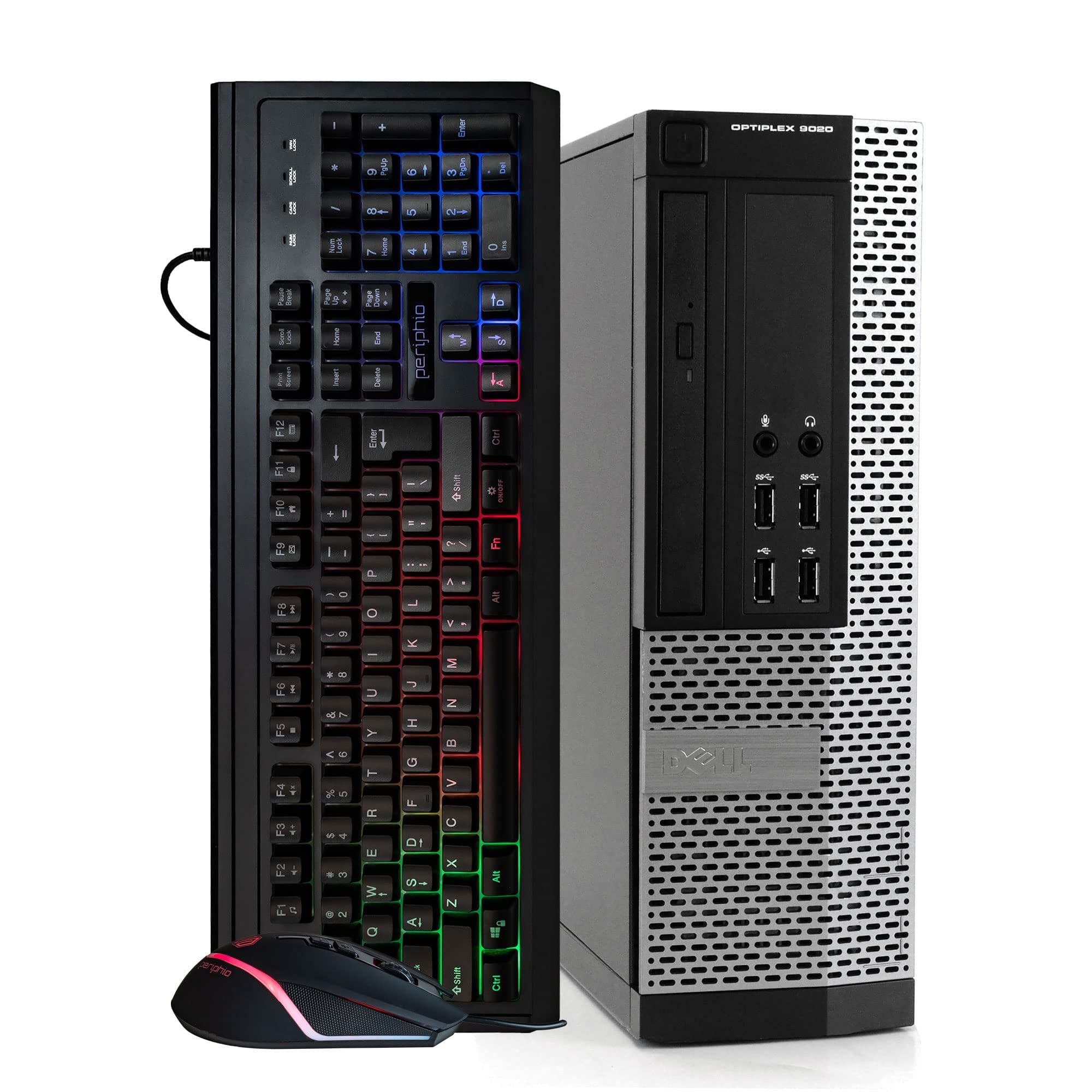 Dell Optiplex 9020 Small Desktop Computer (SFF) | Quad Core Intel i5 (3.20GHz) | 16GB DDR3 RAM | 512GB SSD Solid State | Windows 10 Pro | 24in Monitor | RGB Mouse + Keyboard, Black (Renewed)