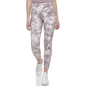 calvin klein performance women's printed high waist 7/8 length tight, snakeshift moonrock