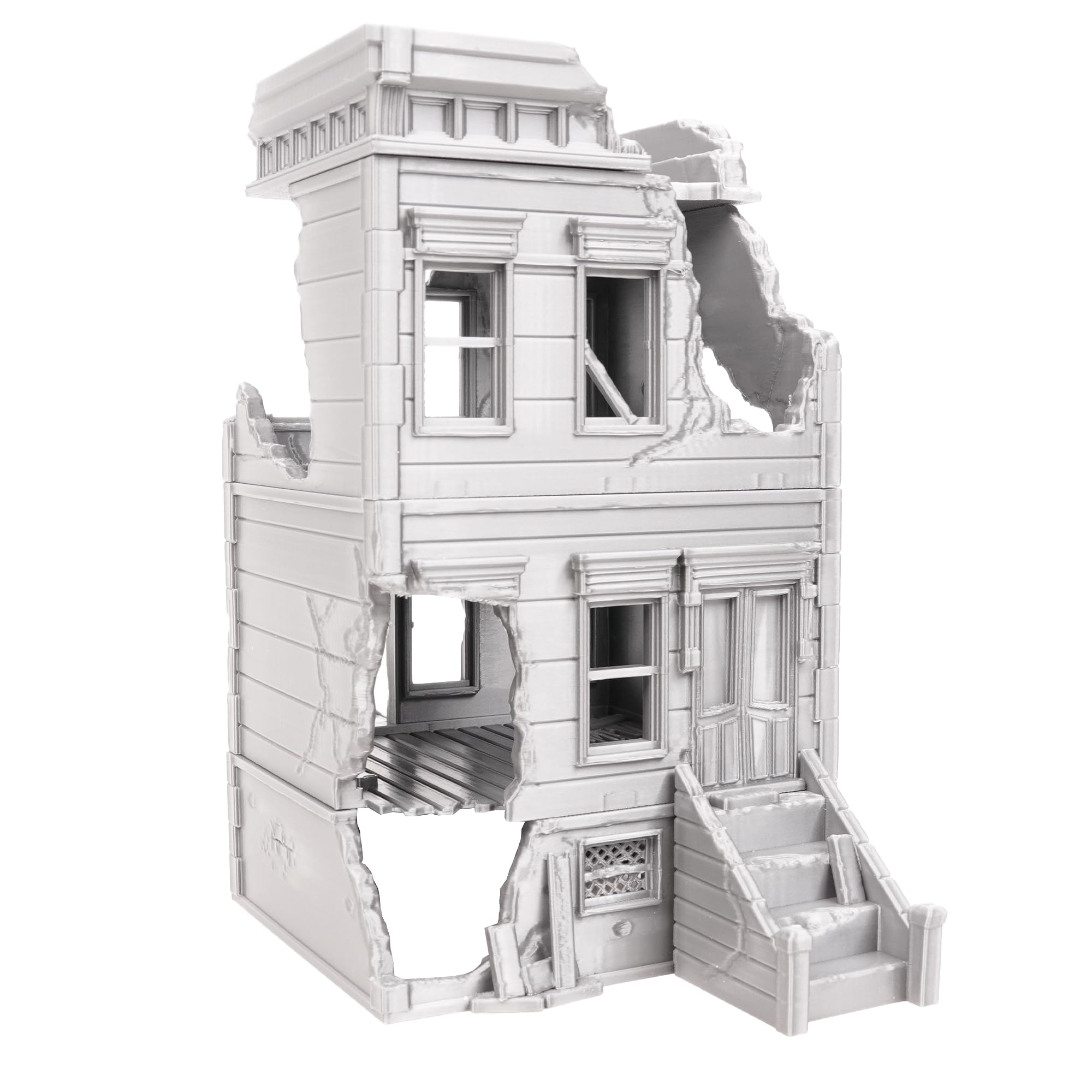 Ruined Three Floor House - Tabletop Terrain by Corvus Terrain compatible with MCP 32mm