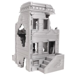 Ruined Three Floor House - Tabletop Terrain by Corvus Terrain compatible with MCP 32mm