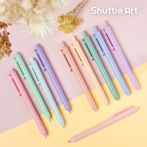 Shuttle Art Colored Retractable Gel Pens, 10 Pastel Ink Colors, Cute Pens 0.7mm Fine Point Quick Drying for Black Paper Writing Drawing Journaling Note Taking School Office Home