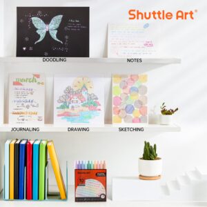 Shuttle Art Colored Retractable Gel Pens, 10 Pastel Ink Colors, Cute Pens 0.7mm Fine Point Quick Drying for Black Paper Writing Drawing Journaling Note Taking School Office Home