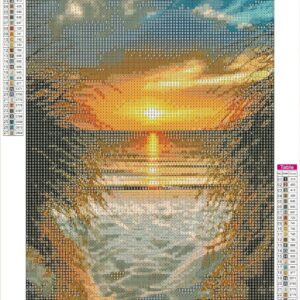 MXJSUA 5D Diamond Art Painting Kits for Adults, Beach Diamond Art Kits Sunset Diamond Art Painting Sea Kit for Adults Full Drill, DIY Crystal Picture Art for Home Wall Decor 12x16 inch