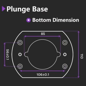 Dobetter Plunge Router Base For Compact Router, Aluminum Plunge Router Bracket Compatible with 65mm Diameter Palm Router-DBPB700