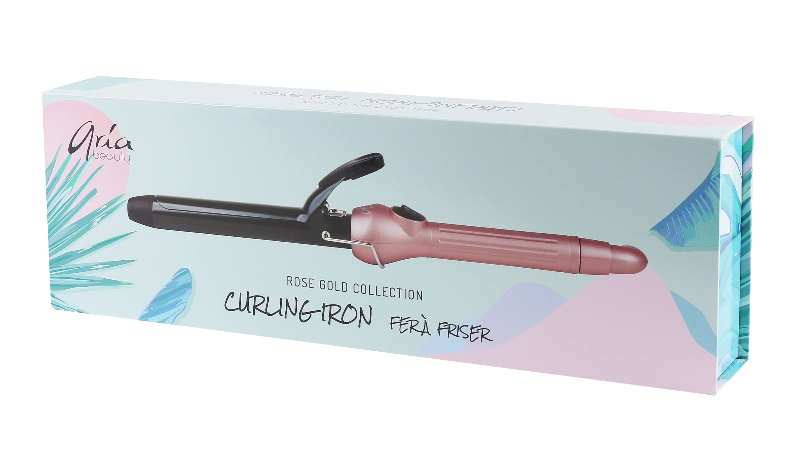 Aria Beauty Curling Iron - Hair Curler with Ionic Technology for Salon-Quality Results - Eliminates Frizz and Boosts Shine - Rose Gold - 1 pc